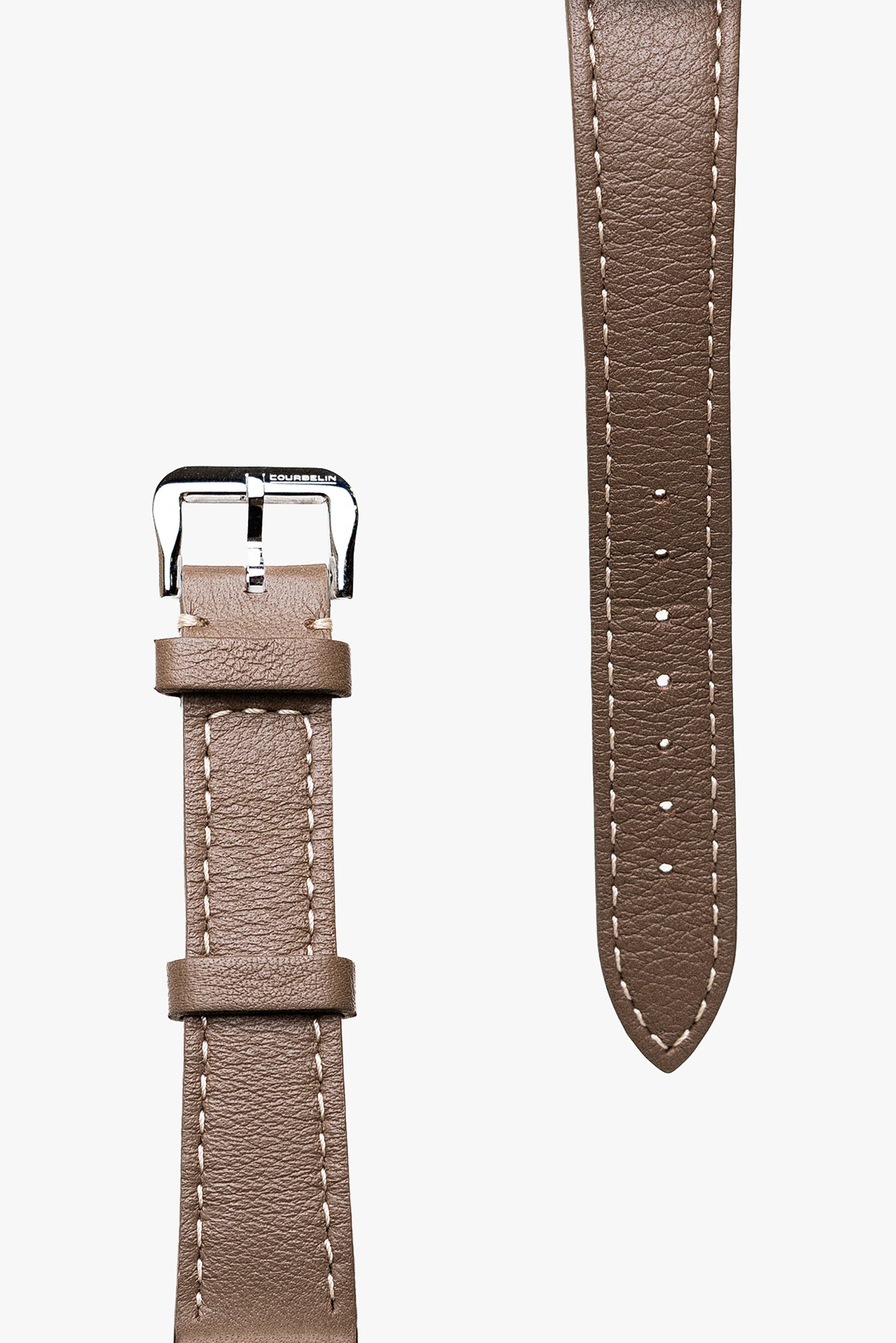 Bracelet Cuir Surpiqué - Taupe